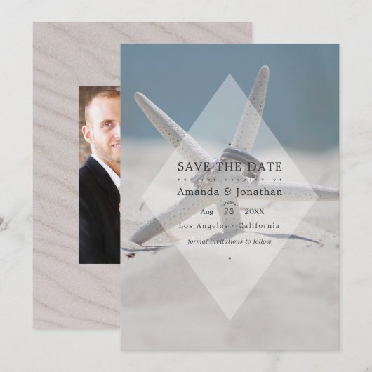 トロピカル サマービーチ ウェディング フォト セーブザデート (正面/裏面)