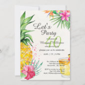 トロピカル サマー カクテル 40歳 バースデーパーティー 招待状 (正面)