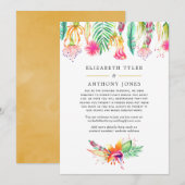 トロピカル サマー バーチャル ウェディング ゲスト リスト 案内状 (正面/裏面)