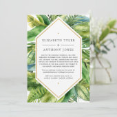 トロピカル サマー バーチャル ウェディング 減少したゲストリスト 案内状 (スタンド正面)