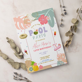 トロピカル サマー パイナップル ビーチ バースデー 招待状