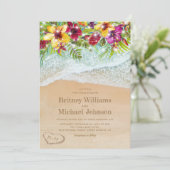 トロピカル サマー ビーチ ウェディング 招待状 (スタンド正面)