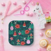 トロピカル サマー ビーチ クリスマス ホリデー ニューミュージック ペーパープレート (パーティー)