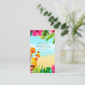 トロピカル サマー ビーチ ドリンク アロハ ルアウ 名刺 (スタンド正面)