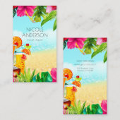 トロピカル サマー ビーチ ドリンク アロハ ルアウ 名刺 (正面/裏面)