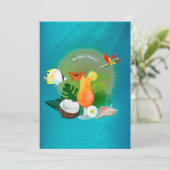 トロピカル サマー ビーチ ブライダル シャワー 招待状 (スタンド正面)