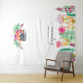 トロピカル サマー フラワーブライダルシャワー フォトブース タペストリー (インサイチュ(横))