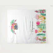 トロピカル サマー フラワーブライダルシャワー フォトブース タペストリー (正面(横))