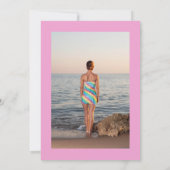 トロピカル サマー フラワー ライフのお祝い フォト 招待状 (裏面)