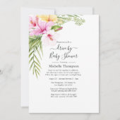 トロピカル サマー フローラル ドライブ バイ シャワー 招待状 (正面)