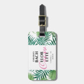 トロピカル サマー リーフ ブライズメイド パーティー ラゲッジタグ (正面縦)