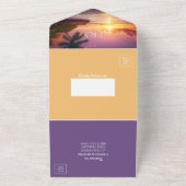 トロピカル サンセット ビーチ QRコード 海 オールインワン招待状 (外側)