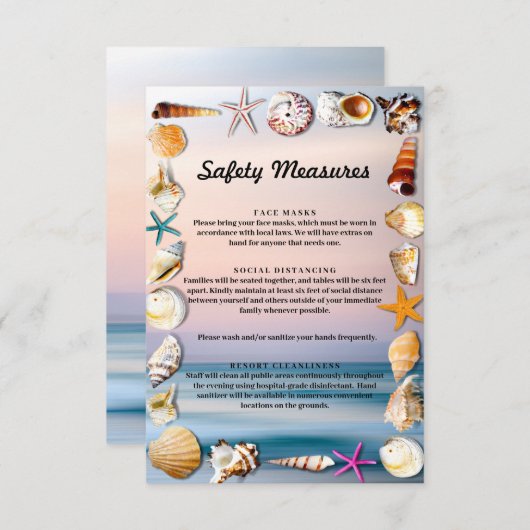 トロピカル サンディ ビーチ アンド シーシェルズ 安全対策 エンクロージャーカード (正面/裏面)