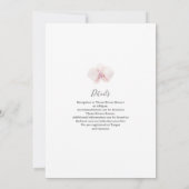 トロピカル シックなバラ色のラン フラワーのウェディング 招待状 (裏面)