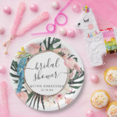 トロピカル シック フラミンゴ フラワーブライダルシャワー ペーパープレート (パーティー)