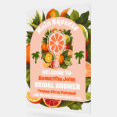 トロピカル シトラス ピックルボール ブライダル シャワー ウェルカム アクリルサイン (傾斜)