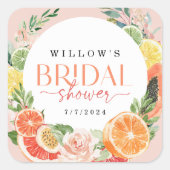 トロピカル シトラス ブライダル シャワー キャンドル ステッカー フェイバー (正面)