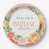 トロピカル シトラス ブライダル シャワー フェイバープレート ペーパープレート (正面)