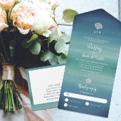 トロピカル シーシェル ボヘミアンビーチ オーシャン ウェディング オールインワン招待状