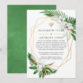 トロピカル ジオメトリック バーチャル ウェディング ゲストリスト 案内状 (正面/裏面)