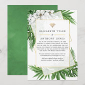 トロピカル ジオメトリック バーチャル ウェディング ゲスト リスト 案内状 (正面/裏面)