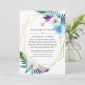 トロピカル ジオメトリック バーチャル ウェディング ゲスト リスト 案内状 (スタンド正面)