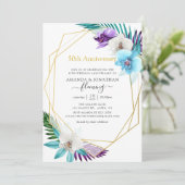 トロピカル・ジオメトリック 50周年記念 結婚式 招待状 (スタンド正面)