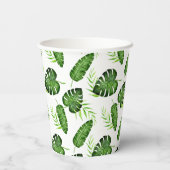 トロピカル ジャングル 葉 グリーン ボタニカル パーティー 紙コップ (裏面)