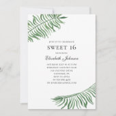 トロピカル スウィート16 グリーンエキゾチック 16歳の誕生日 招待状 (正面)