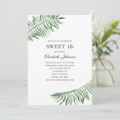 トロピカル スウィート16 グリーンエキゾチック 16歳の誕生日 招待状 (スタンド正面)