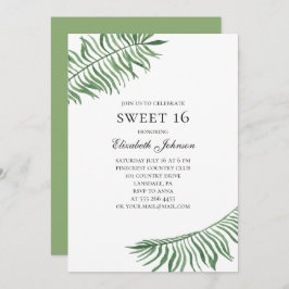 トロピカル スウィート16 グリーンエキゾチック 16歳の誕生日 招待状