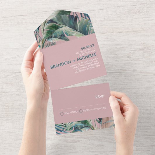 トロピカル スタイル デコ 招待状 ウェディング (貼ってはがせる)