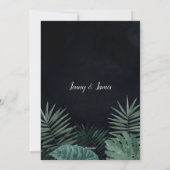 トロピカル・セーブ・ザ・デート、ダーク、ムーディー シーズンカード (裏面)