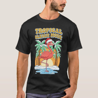 トロピカル・ソリモード・フラミンゴ・クリスマス・バケーションT Tシャツ