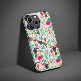 トロピカル・タスカンとフラワーパターン iPhone 14 PROケース