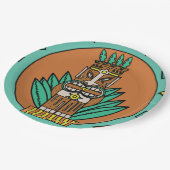 トロピカル ティキパーティーハット ハワイパーティー ペーパープレート (アングル)