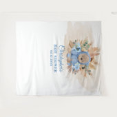 トロピカル テディベア パンパス パーム ベイビー シャワー タペストリー (正面(横))