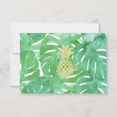 トロピカル テーマのゴールド レスポンス カード (裏面)