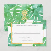 トロピカル テーマのゴールド レスポンス カード (正面/裏面)