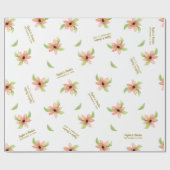 トロピカル デスティネーション フラワー カスタマイズ ウェディング ラッピングペーパー (フラット)