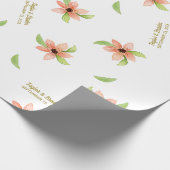 トロピカル デスティネーション フラワー パーソナライズド ウェディング ラッピングペーパー (角)