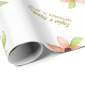 トロピカル デスティネーション フラワー パーソナライズド ウェディング ラッピングペーパー (ロールコーナー)