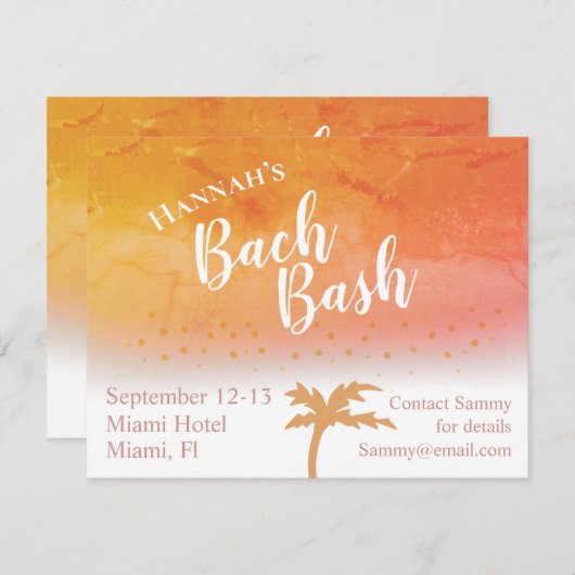 トロピカル デスティネーション ブライズゲートパーティー招待状 (正面/裏面)