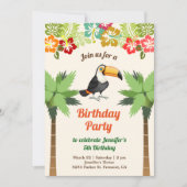 トロピカル トゥカン バースデー パーティー 招待状 (正面)