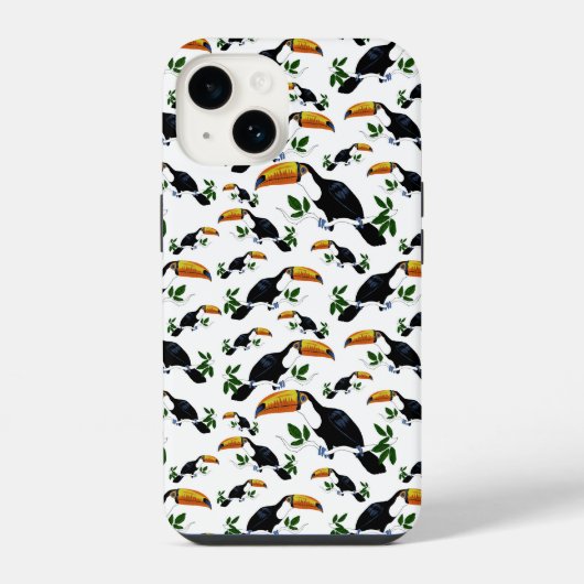 トロピカル・トゥカン - 遊び心あふれるジャングル iPhoneケース (裏面)