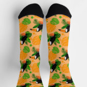 トロピカル トゥカン 鳥 シームレス パターン ソックス (上部)