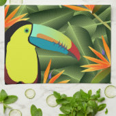 トロピカル·トゥーカン&バード·オブ·パラダイス キッチンタオル (折り畳み)