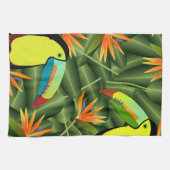 トロピカル·トゥーカン&バード·オブ·パラダイス キッチンタオル (横)