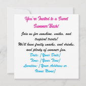 トロピカル・トリーツ・パーティー招待状 - スイート・サマー・バ 招待状 (裏面)