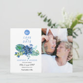 トロピカル トロピックス リーフ | セーブ・ザ・デート フォトカード 招待状 (スタンド正面)